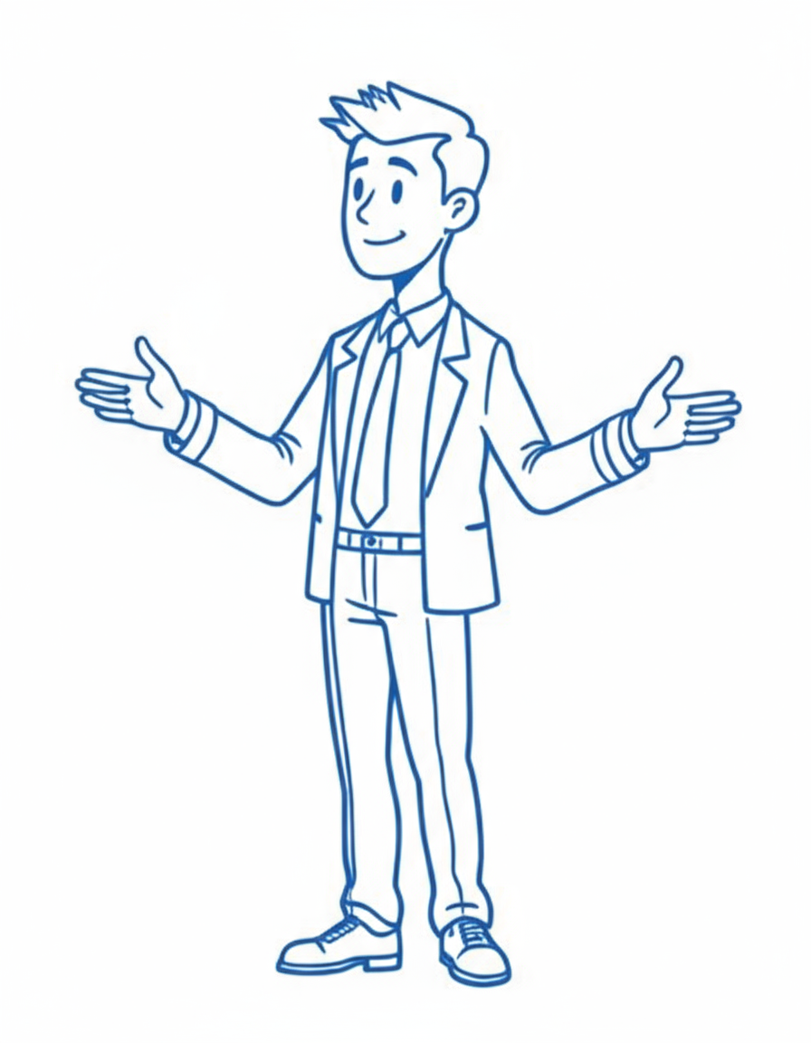 Illustration of person standing with open arms